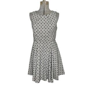 Elle Gray Glen Plaid Polka Dot Houndstooth Fit & Flare Sleeveless Dress